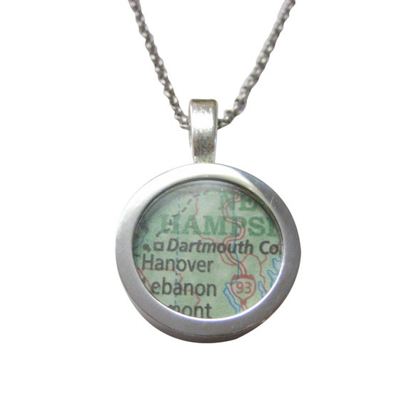 Dartmouth College Map Pendant Unisex Necklace - Picture 1 of 3